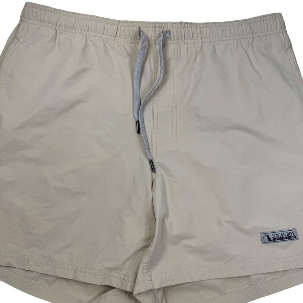 Local Boy Outfitters Swim Trunks Mens Large Tan Hybrid Shorts 5 Inch Inseam